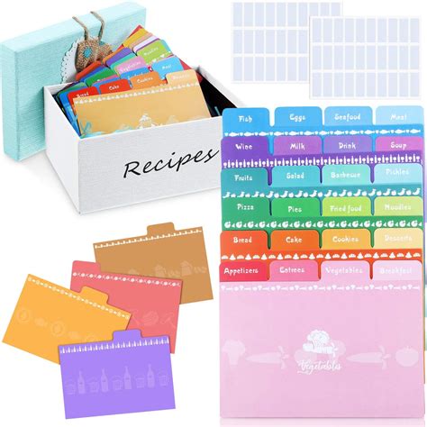 How do recipe card dividers help in organizing recipes?